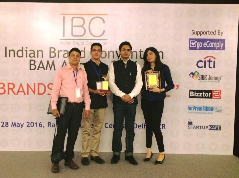 Manish and teammates at the Indian Brand Competition